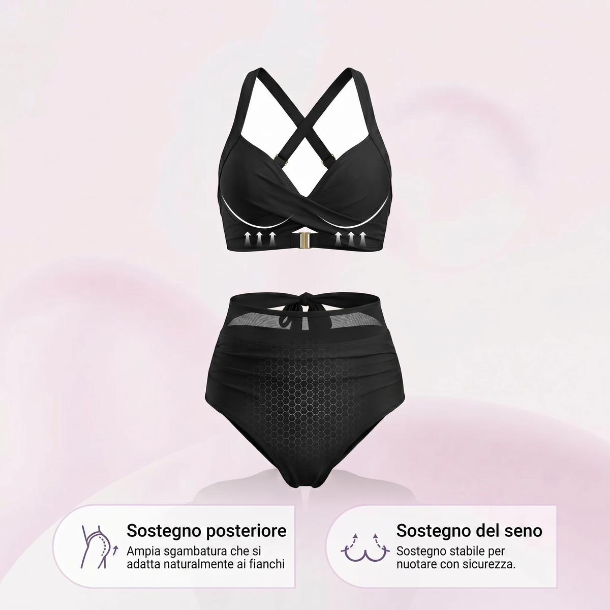 Sabine | Bikini a vita alta 2-in-1 con controllo della pancia