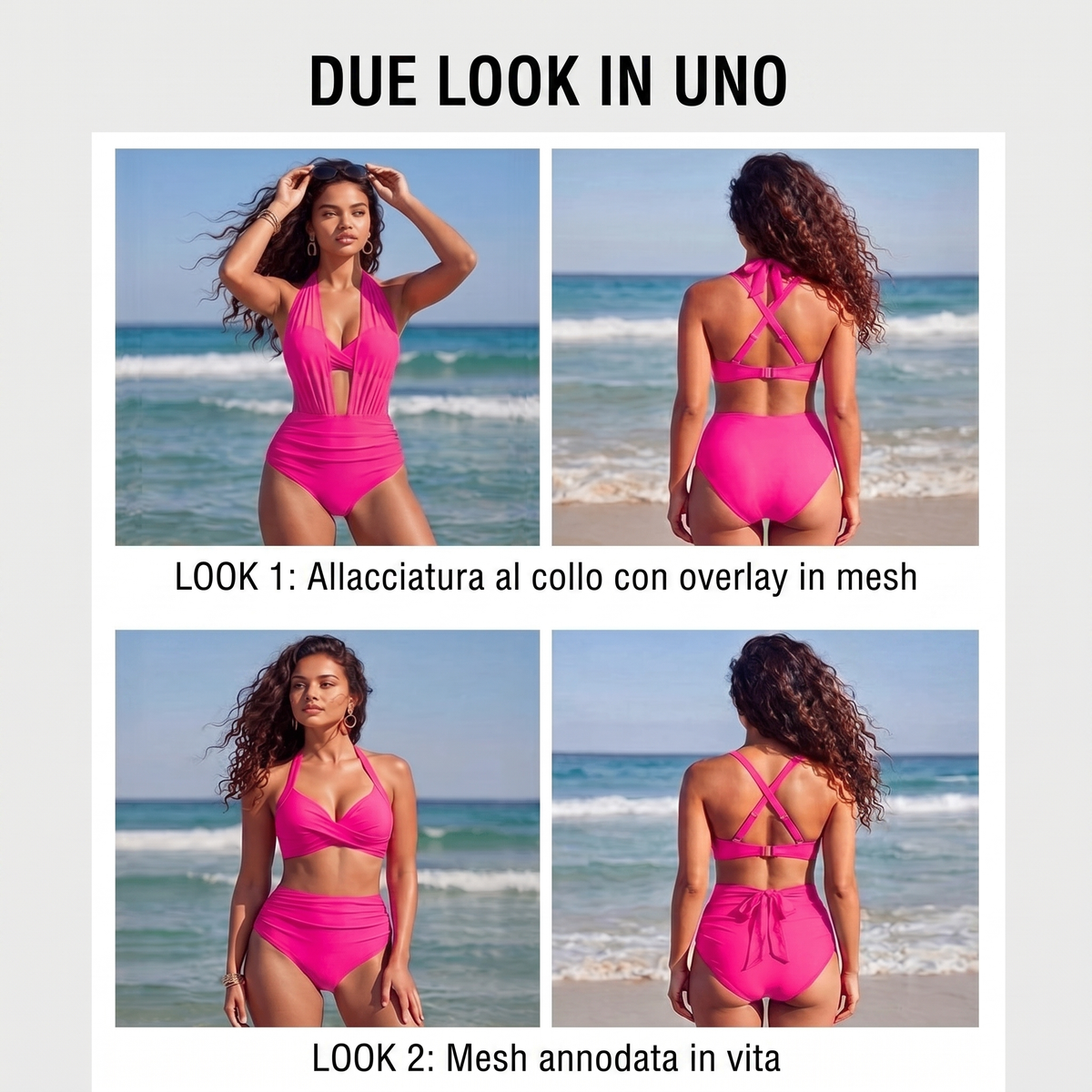 Sabine | Bikini a vita alta 2-in-1 con controllo della pancia