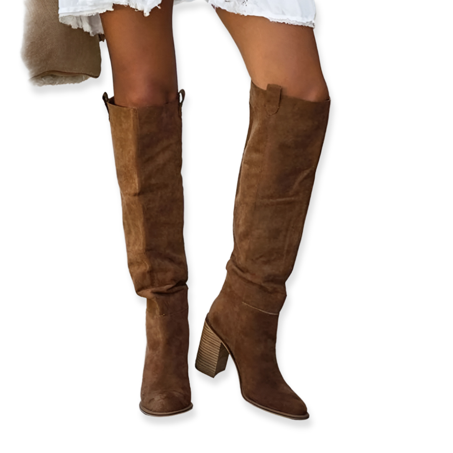 Stivali Alti Stile Western con Tacco Stabile