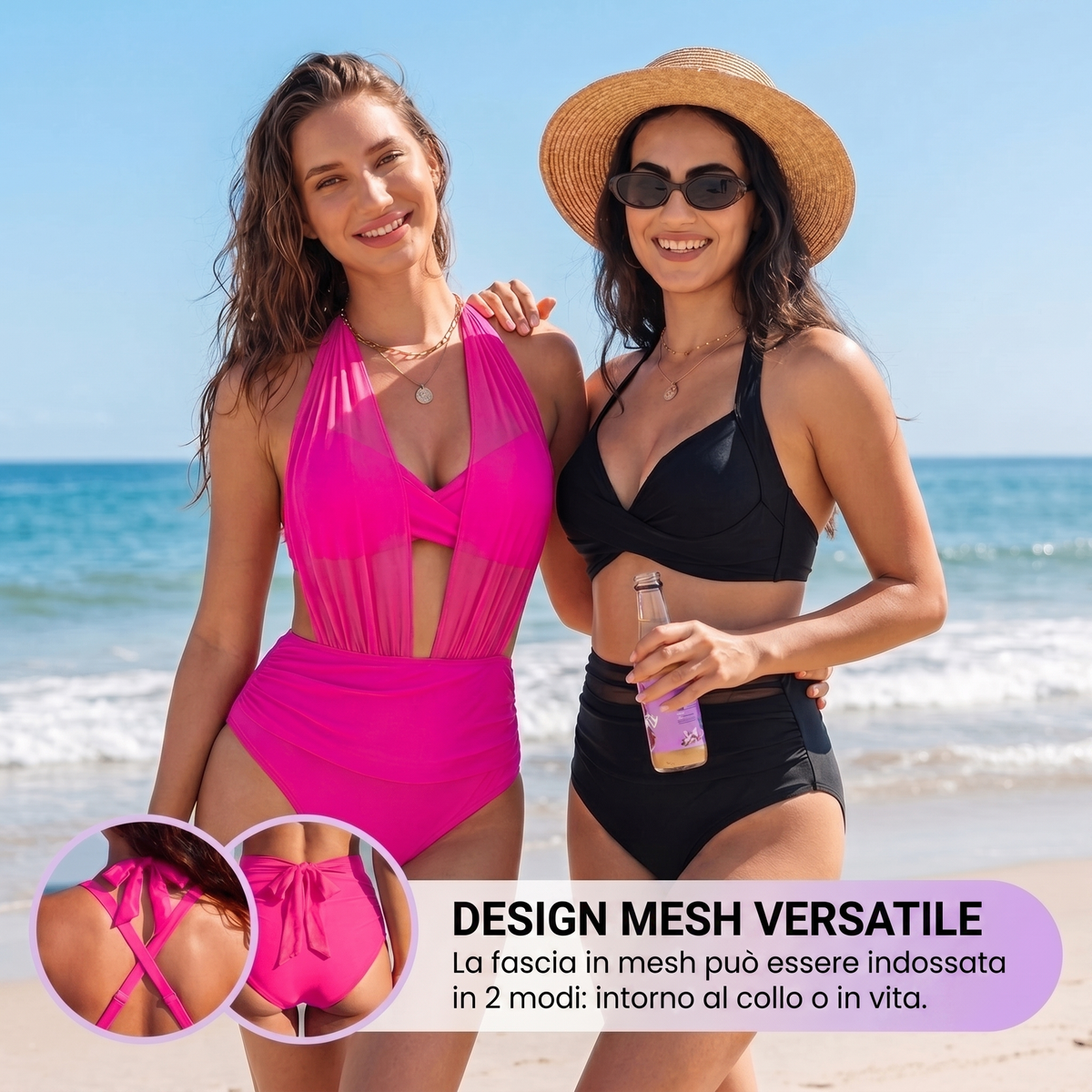 Sabine | Bikini a vita alta 2-in-1 con controllo della pancia