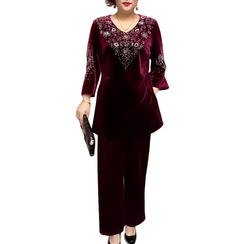 Elvire | Completo Elegante In Velluto A Due Pezzi