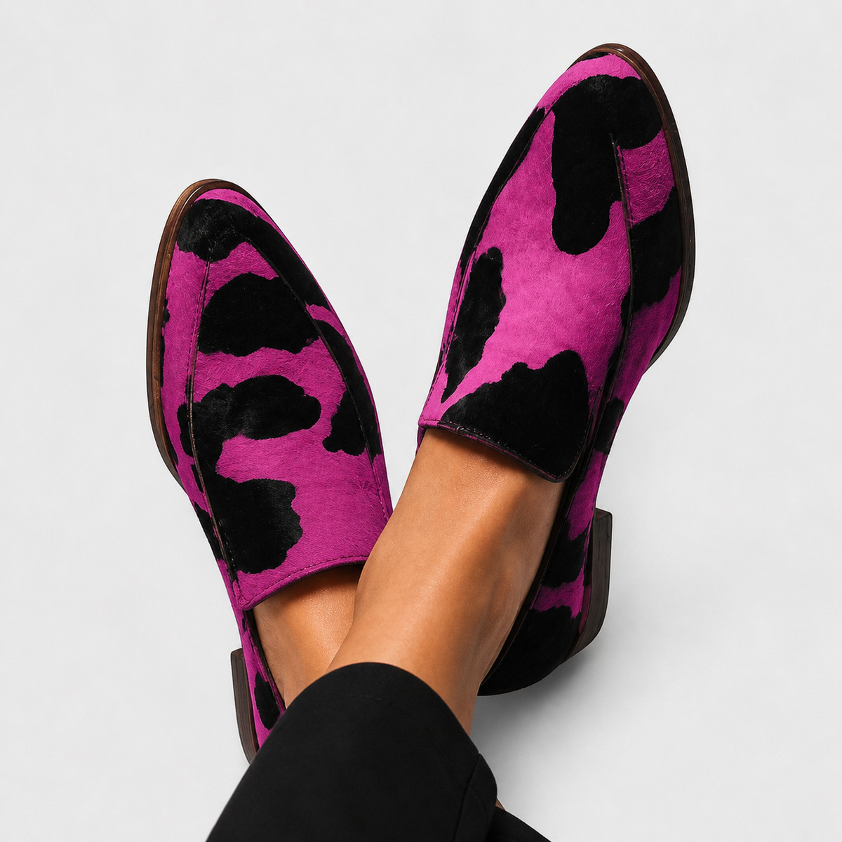 Paloma | Mocassini Con Stampa Bovina