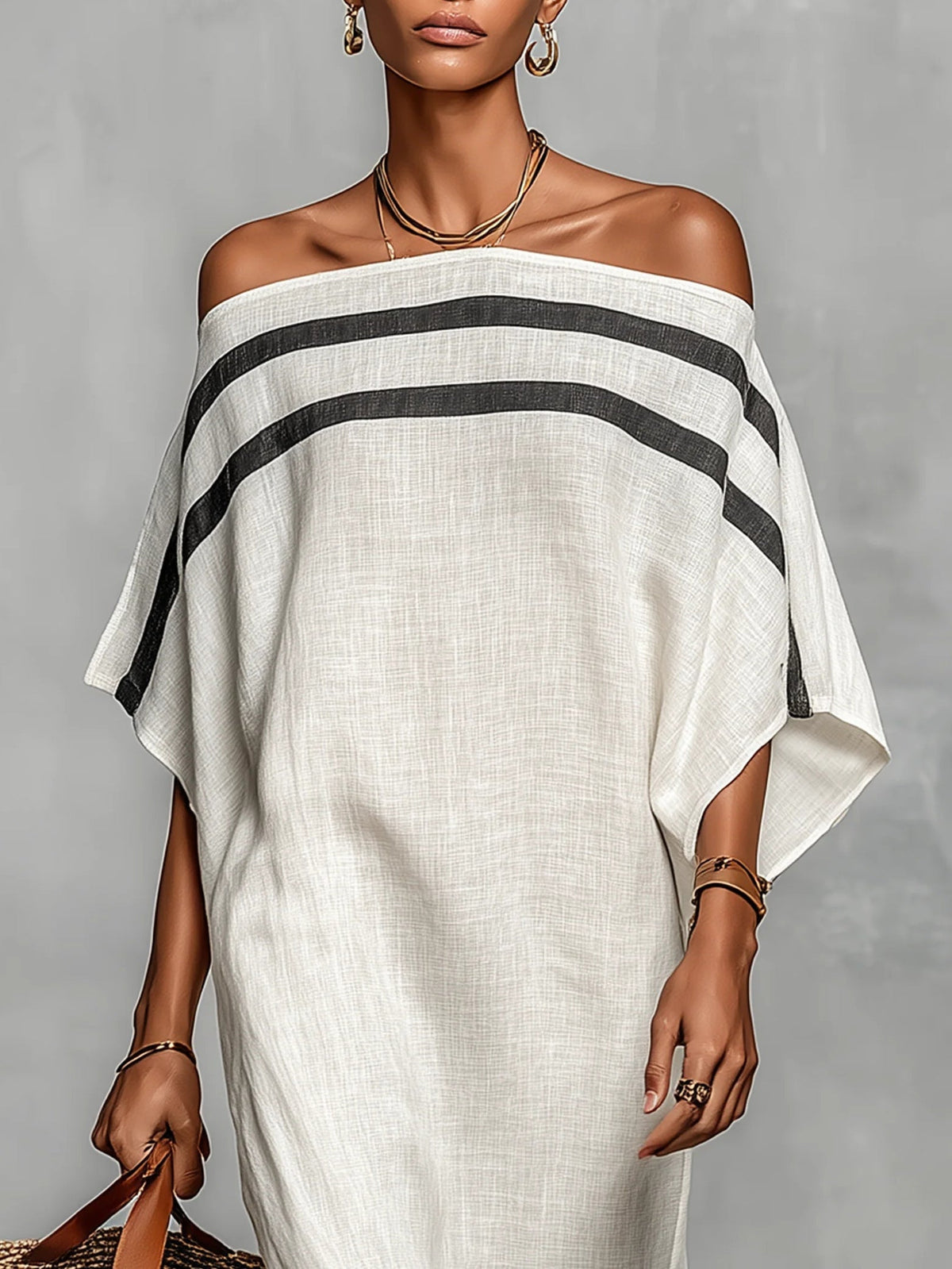 Aveline | Abito Maxi Off-Shoulder Con Maniche A Pipistrello