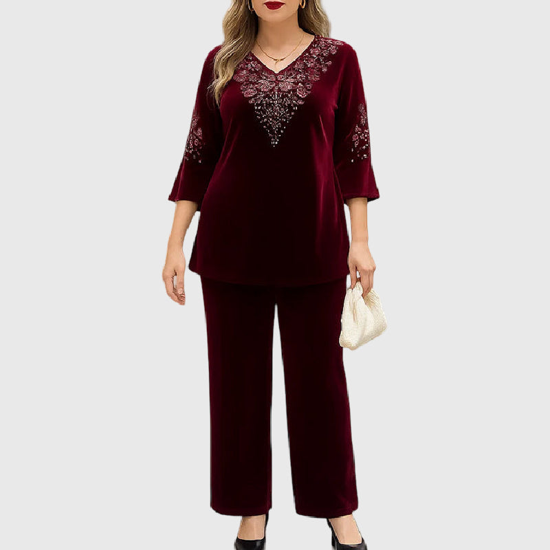 Elvire | Completo Elegante In Velluto A Due Pezzi