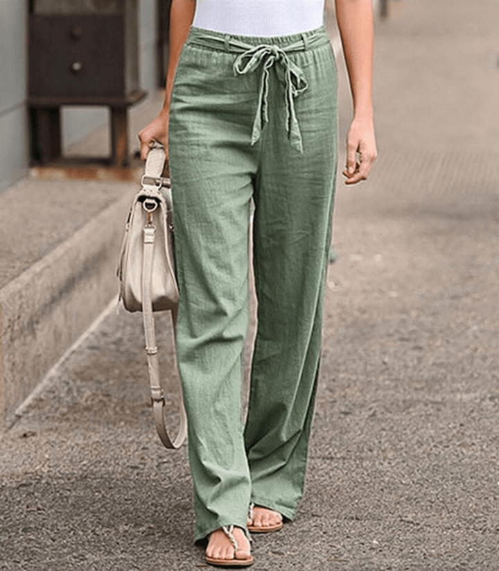 Joleen - Pantaloni Relax Donna Con Corda E Vita Elastica