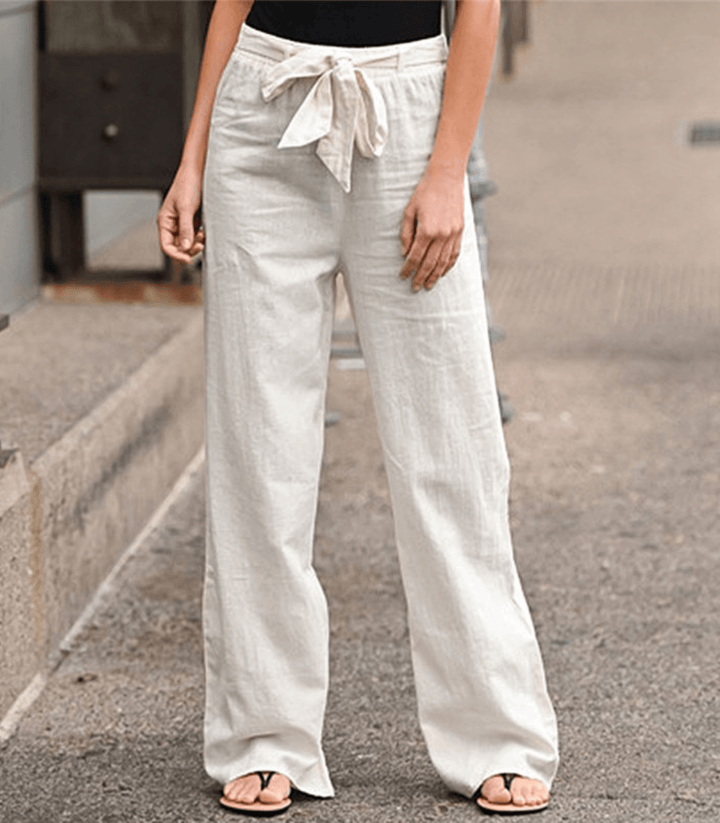 Joleen - Pantaloni Relax Donna Con Corda E Vita Elastica
