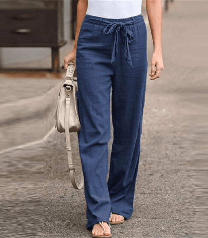 Joleen - Pantaloni Relax Donna Con Corda E Vita Elastica