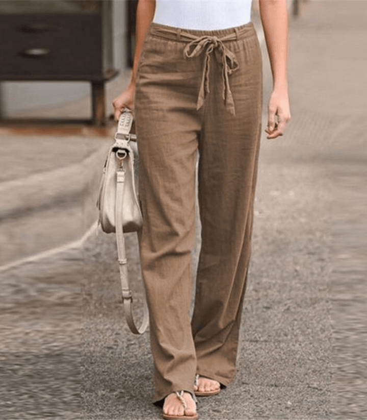 Joleen - Pantaloni Relax Donna Con Corda E Vita Elastica