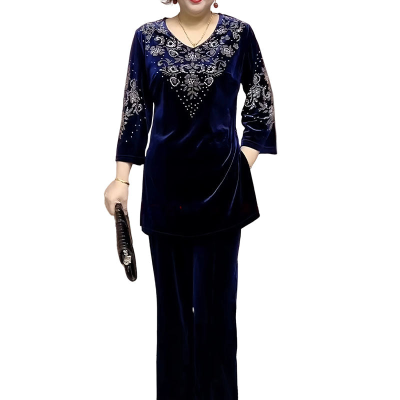 Elvire | Completo Elegante In Velluto A Due Pezzi