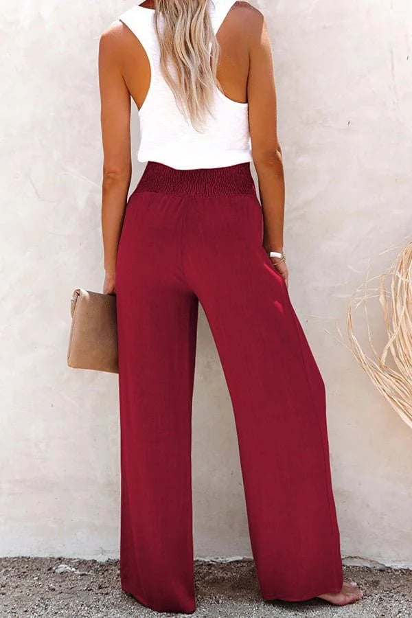 Riana - Pantalone a Vita Alta Relax